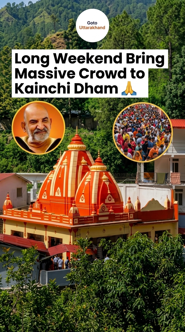 Long Weekend Brings Massive Crowd to Kainchi Dham — Instagram Reel by GoToUttarakhand