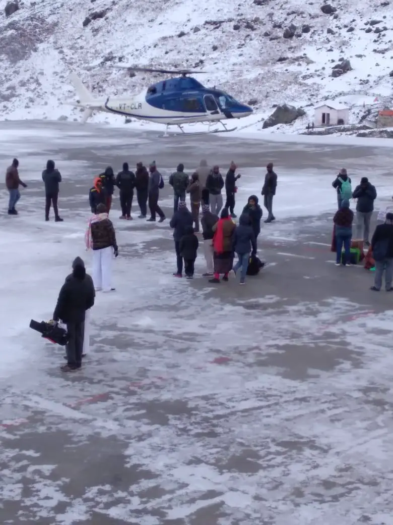 Char Dham Yatra 2021 Helipad covered with Snow